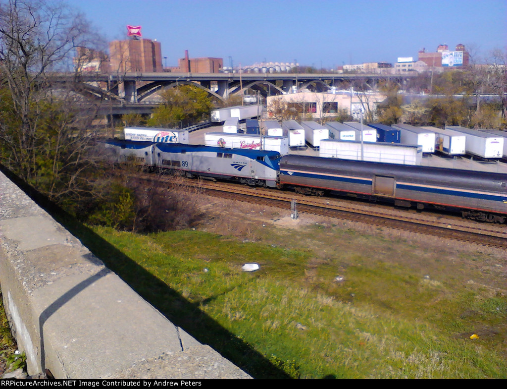 More of Amtrak, with Miller Brewery in background.